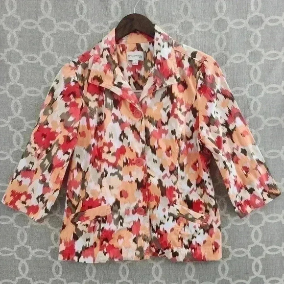 Studio One Floral Printed Women's Blazer Stretched P/L - Picture 1 of 9